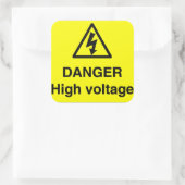 Sticker Carré Panneau haute tension danger (Sac)