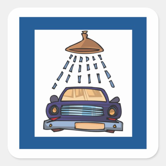 Sticker Carré Panneau Lavage de voiture (Devant)