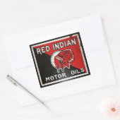 Sticker Carré Panneau Red Indian Motor Oil rouillé vers. (Enveloppe)