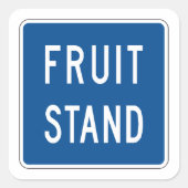 Sticker Carré Panneau routier du socle de fruits (Devant)