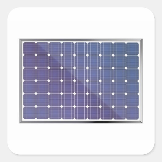 Sticker Carré Panneau solaire sur le blanc (Devant)