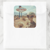 Sticker Carré Panneau Triste Alien Devant Las Vegas (Sac)