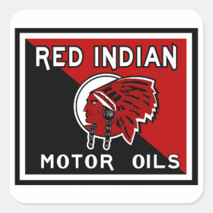 Sticker Carré Panneau vintage Red Indian Motor Oils