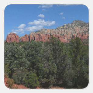 Sticker Carré Panorama des rochers rouges à Sedona Arizona