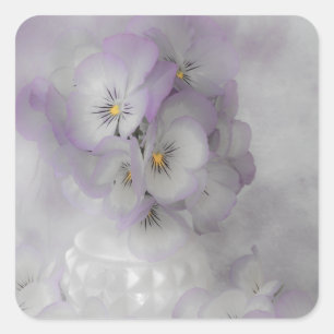 Sticker Carré Pansies douces