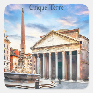 Sticker Carré Panthéon Rome Italie Voyage Europe Vintage