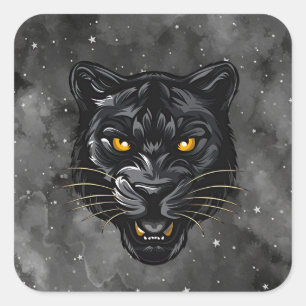 Sticker Carré Panthère noire