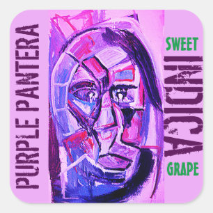 STICKER CARRÉ PANTHÈRE VIOLETTE INDICA