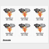 Sticker Carré Pantsuit sur le feu (Feuille)