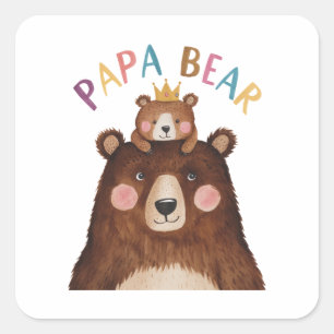 Sticker Carré Papa Bear