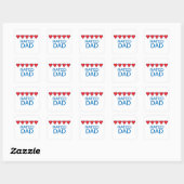 Sticker Carré Papa cinq coeurs (Feuille)