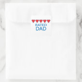 Sticker Carré Papa cinq coeurs (Sac)