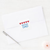 Sticker Carré Papa cinq coeurs (Enveloppe)
