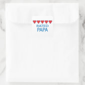 Sticker Carré Papa Cinq Coeurs (Sac)