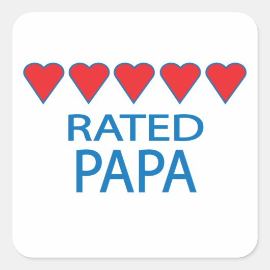 Sticker Carré Papa Cinq Coeurs (Devant)