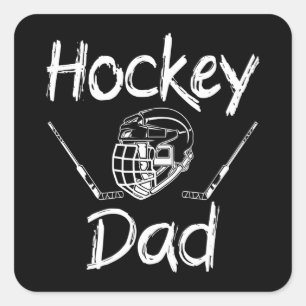 Sticker Carré Papa de hockey