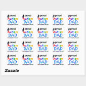 Sticker Carré Papa de l'autisme fier (Feuille)