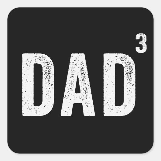 Sticker Carré Papa de trois (Devant)