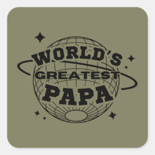 Sticker Carré Papa du monde entier Cadeau de fête des pères joye
