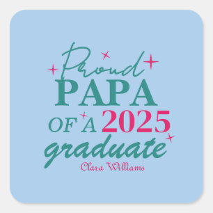 Sticker Carré Papa fier d'un diplômé