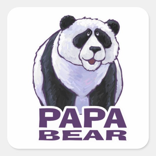 Sticker Carré Papa Panda Bear (Devant)