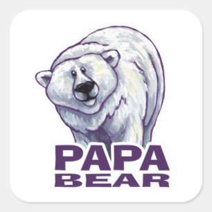 Sticker Carré Papa Polar Bear