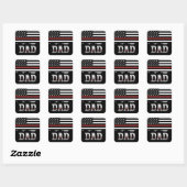Sticker Carré Papa Thin Red Line Pompier papa Cadeaux (Feuille)
