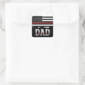 Sticker Carré Papa Thin Red Line Pompier papa Cadeaux (Sac)