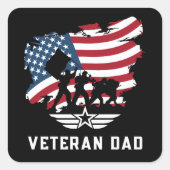 Sticker Carré Papa vétéran (Devant)