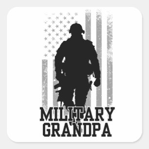 Sticker Carré Papi militaire