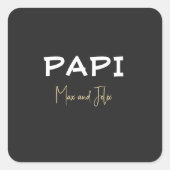 Sticker Carré PAPI, noms d'enfants (Devant)