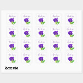 Sticker Carré Papier Cadeau Fleurs Floraison Violette (Feuille)