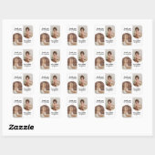 Sticker Carré Papier d'anniversaire conjoint photo double arc (Feuille)