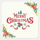 Sticker Carré Papier Joyeux Noël  (Devant)