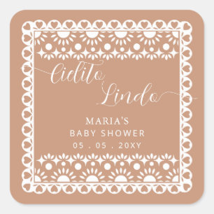 Sticker Carré Papier mexicain Picado Cielito Lindo Baby shower