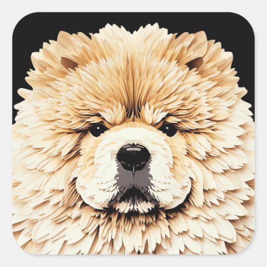 Sticker Carré PAPIER MIRAGE Crème Chow (Devant)