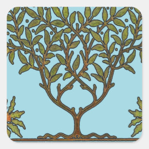 Sticker Carré Papier peint frise d'arbre de William Morris