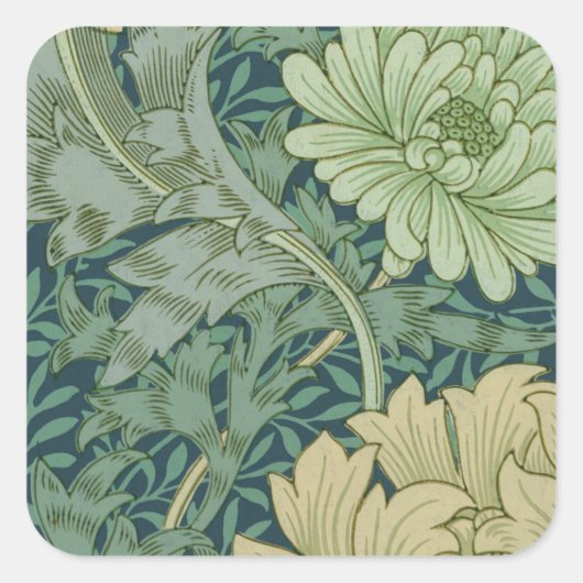 Sticker Carré Papier peint Motif échantillon avec Chrysanthemum (Devant)