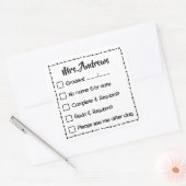 Sticker Carré Papiers de notation de l'enseignant Étudiant Art e (Enveloppe)