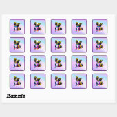 Sticker Carré Papillion Pop Art Pastel (Feuille)