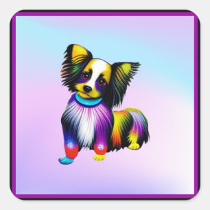 Sticker Carré Papillion Pop Art Pastel