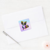 Sticker Carré Papillion Pop Art Pastel (Enveloppe)