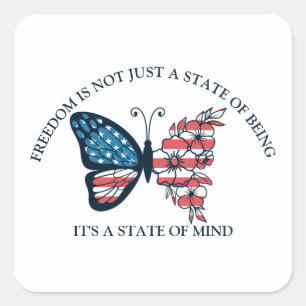 Sticker Carré Papillon 4 juillet