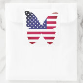 Sticker Carré Papillon américain rouge, blanc et bleu (Sac)