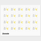 Sticker Carré Papillon avec citation inspirante (Feuille)