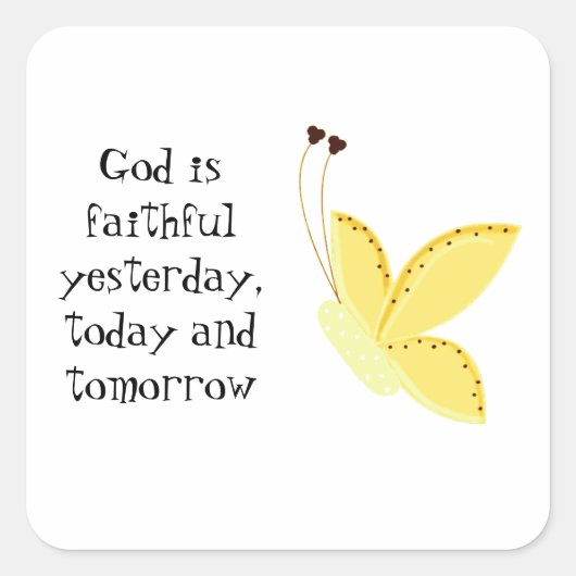 Sticker Carré Papillon avec éloquence (Devant)