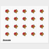Sticker Carré Papillon avec Rose (Feuille)