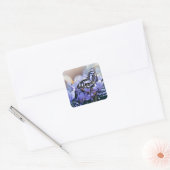Sticker Carré Papillon bleu (Enveloppe)