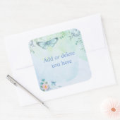 Sticker Carré Papillon bleu (Enveloppe)