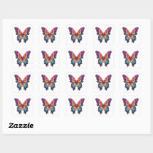 Sticker Carré Papillon Bleu Orange ailes (Feuille)
